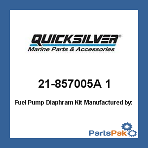 Quicksilver 21-857005A 1; Fuel Pump Diaphram Kit- Replaces Mercury / Mercruiser