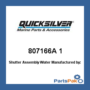Quicksilver 807166A 1; Shutter Assembly Water- Replaces Mercury / Mercruiser