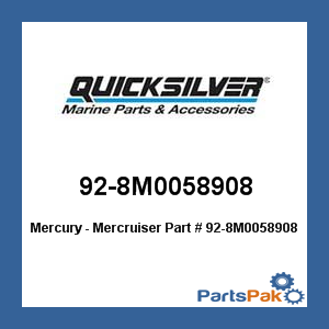 Quicksilver 92-8M0058908; W PWC Synthetic Oil Gallon Replaces Mercury / Mercruiser