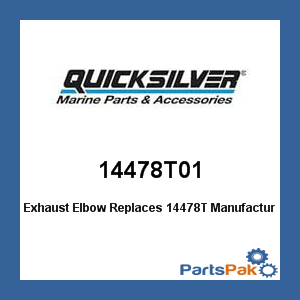 Quicksilver 14478T01; Exhaust Elbow Replaces 14478T- Replaces Mercury / Mercruiser