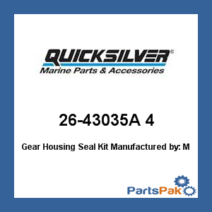 Quicksilver 26-43035A 4; Gear Housing Seal Kit- Replaces Mercury / Mercruiser