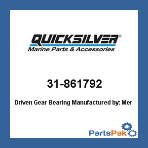Quicksilver 31-861792; Driven Gear Bearing- Replaces Mercury / Mercruiser