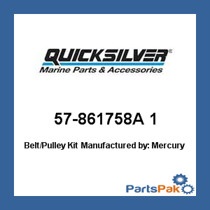 Quicksilver 57-861758A 1; Belt/Pulley Kit- Replaces Mercury / Mercruiser