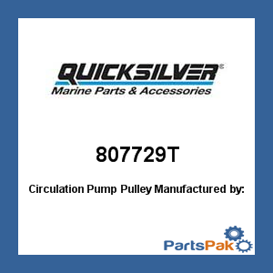 Quicksilver 807729T; Circulation Pump Pulley- Replaces Mercury / Mercruiser