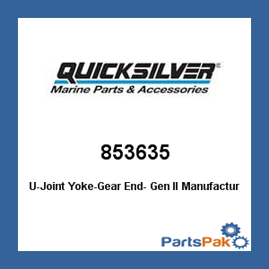 Quicksilver 853635; U-Joint Yoke-Gear End- Gen II- Replaces Mercury / Mercruiser