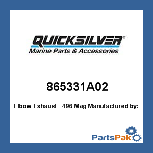 Quicksilver 865331A02; Elbow-Exhaust - 496 Mag- Replaces Mercury / Mercruiser