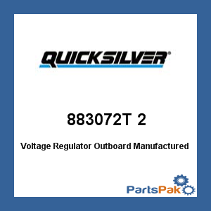 Quicksilver 883072T 2; Voltage Regulator Outboard Replaces Mercury / Mercruiser