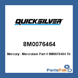 Quicksilver 8M0076464; Thermostat-160Deg - 496 Zz Replaces Mercury / Mercruiser