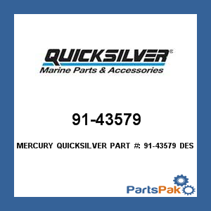 Quicksilver 91-43579; TOOL, Boat Marine Parts Replaces Mercury / Mercruiser
