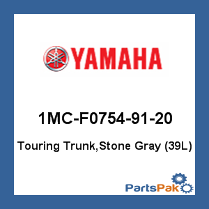 Yamaha 1MC-F0754-91-20 Touring Trunk, Stone Gray (39L); 1MCF07549120