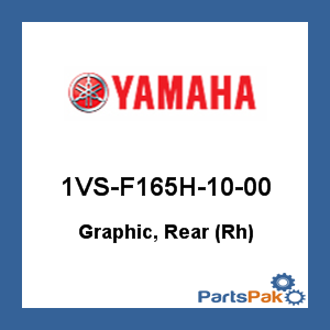 Yamaha 1VS-F165H-10-00 Graphic, Rear (Right-hand); 1VSF165H1000
