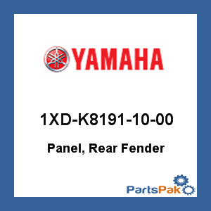 Yamaha 1XD-K8191-10-00 Panel, Rear Fender; 1XDK81911000