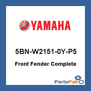 Yamaha 5BN-W2151-0Y-P5 Front Fender Complete; 5BNW21510YP5