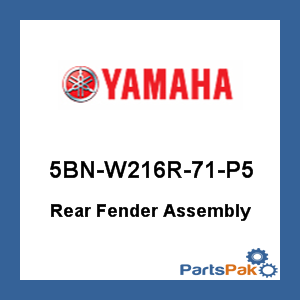 Yamaha 5BN-W216R-71-P5 Rear Fender Assembly; 5BNW216R71P5