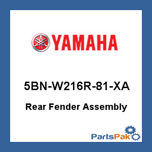 Yamaha 5BN-W216R-81-XA Rear Fender Assembly; 5BNW216R81XA