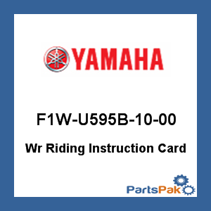 Yamaha F1W-U595B-10-00 Wr Riding Instruction Card; F1WU595B1000