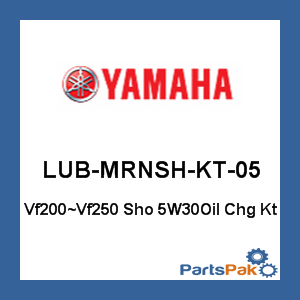 Yamaha LUB-MRNSH-KT-05 Oil Change Kit, Vf200 - Vf250 SHO 5W30 Outboard Motor; LUBMRNSHKT05