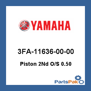 Yamaha 3FA-11636-00-00 Piston 2nd Oversized 0.50; 3FA116360000