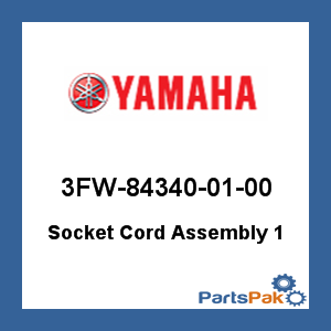 Yamaha 3FW-84340-01-00 Socket Cord Assembly 1; 3FW843400100