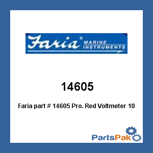 Faria 14605; Pro. Red Voltmeter 10-16V