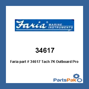 Faria 34617; Tach 7K Outboard Pro Red