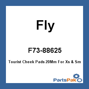 Fly Racing F73-88625; Tourist Cheek Pads 20Mm For Xs & Sm