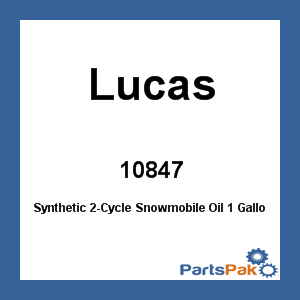 Lucas 10847; Synthetic 2-Cycle Snowmobile Oil 1 Gallon (Sold Individually)
