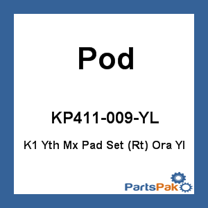 Pod KP411-009-YL; K1 Knee Brace Pad Set Orange Yl (Right)