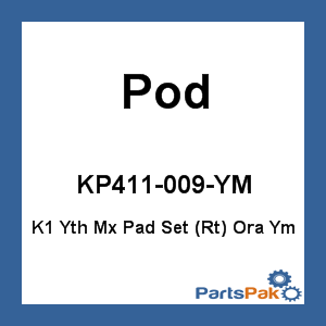 Pod KP411-009-YM; K1 Knee Brace Pad Set Orange Ym (Right)