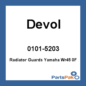 Devol 0101-5203; Radiator Guards Fits Yamaha Wr45 0F