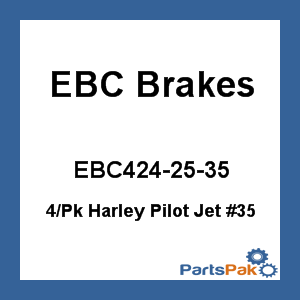 EBC Brakes EBC424-25-35; 4-Pack Harley Pilot Jet #35
