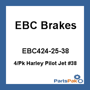 EBC Brakes EBC424-25-38; 4-Pack Harley Pilot Jet #38
