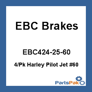 EBC Brakes EBC424-25-60; 4-Pack Harley Pilot Jet #60