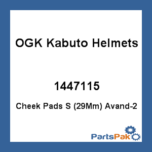 OGK Kabuto Helmets 1447115; Cheek Pads S (29Mm) Avand-2