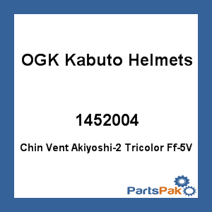 OGK Kabuto Helmets 1452004; Chin Vent Akiyoshi-2 Tricolor Ff-5V