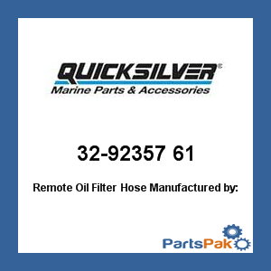 Quicksilver 32-92357 61; Remote Oil Filter Hose- Replaces Mercury / Mercruiser