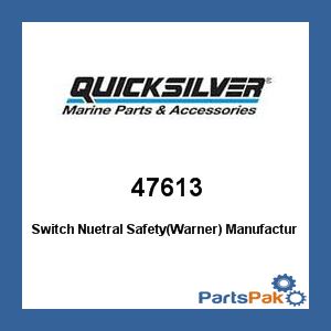 Quicksilver 47613; Switch Nuetral Safety(Warner)- Replaces Mercury / Mercruiser