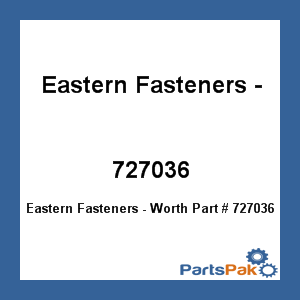 Eastern Fasteners - Worth 727036; 6X1/2 Phts Phillips