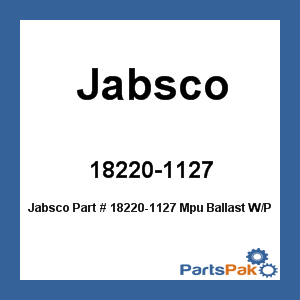 Jabsco 18220-1127; Mpu Ballast W/Puppy