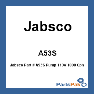 Jabsco A53S; Pump 110V 1800-GPH