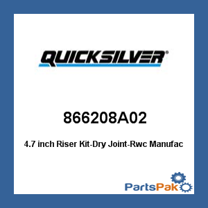 Quicksilver 866208A02; 4.7 inch Riser Kit-Dry Joint-Rwc- Replaces Mercury / Mercruiser