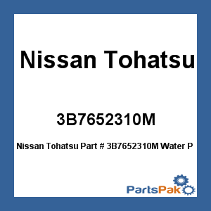Nissan Tohatsu 3B7652310M; Water Pump Kit