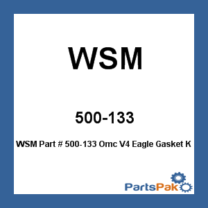 WSM 500-133; Gasket Kit, Fits OMC V4 Eagle