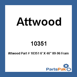 Attwood 10351; 6' X 46-inch 89-96 Frame