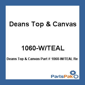 Deans Top & Canvas 1060-W/TEAL; Recaro Bucket White/Teal