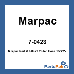 Marpac FP020035; Coiled Hose 1/2X25 W/Noz