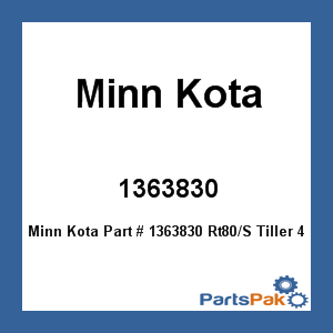 Minn Kota 1363830; Trolling Motor, Rt80/S Tiller 42-inch 24V