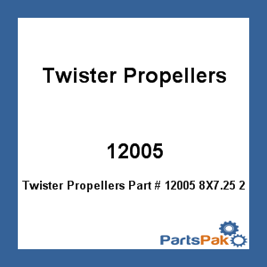 Twister Propellers 12005; 8X7.25 2 Blade Alum Propeller