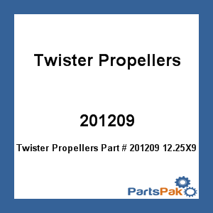 Twister Propellers 201209; 12.25X9 3-Blade Propeller Aluminum BRP/Suzuki