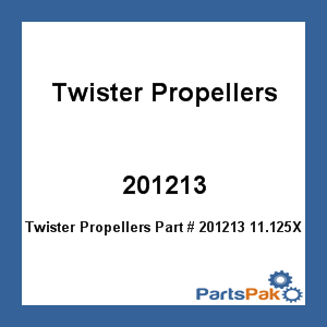 Twister Propellers 201213; 11.125X13 3-Blade Propeller Aluminum BRP/Suzuki